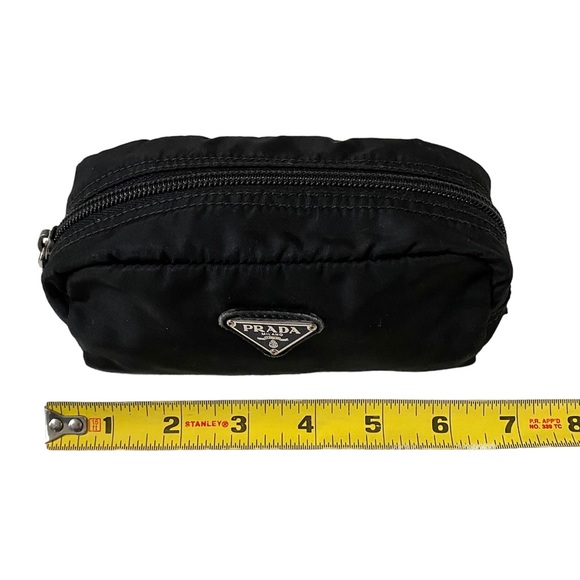 AUTHENTIC VINTAGE PRADA VELA TESSUTO NYLON SMALL ZIP COSMETIC BAG/POUCH, BLACK - Picture 14 of 16